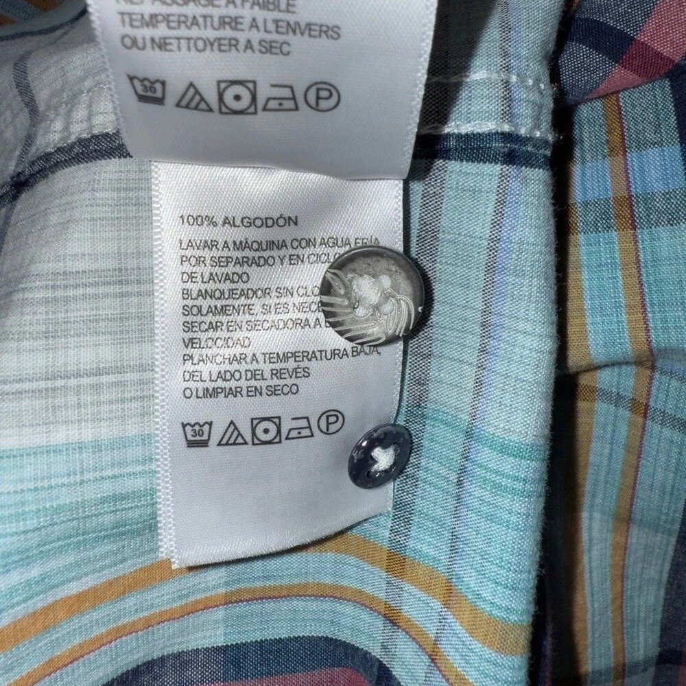 Tommy Bahama Tortola Sunwash Check Plaid Shirt 3XLB Big & Tall Azul Mar Cotton - Picture 7 of 12
